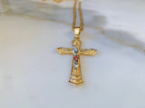Large Unisex Gold Plated Crucifix In 2 Styles