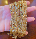 Thin 18 Inch Rose Gold Plated Figaro Chain