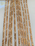 Medium Width Rose Gold Plated Figaro Chains In Multiple Lengths