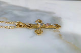 Unisex Large Gold Plated Crucifix Necklace In 2 Styles