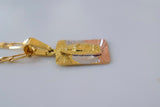 Diamond Cut Tricolor Gold Plated Mother Mary Necklace