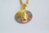 Tricolor Gold Plated Virgin Mary Necklace