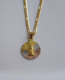 Tricolor Gold Plated Virgin Mary Necklace