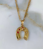 Gold Plated Lucky Horseshoe Necklace
