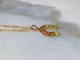 Gold Plated Lucky Horseshoe Necklace