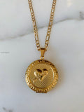 Gold Plated Reversible 2 Photo Locket With A Star Of David And Heart Design