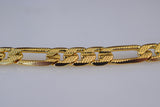 Unisex Diamond Cut Thick Figaro Bracelet Or Necklace