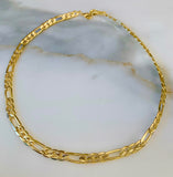 Unisex Diamond Cut Thick Figaro Bracelet Or Necklace