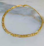 Unisex Diamond Cut Thick Figaro Bracelet Or Necklace