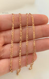 Thin 18 Inch Rose Gold Plated Figaro Chain