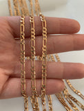 Medium Width Rose Gold Plated Figaro Chains In Multiple Lengths
