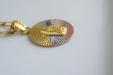 Tricolor Gold Plated Virgin Mary Necklace