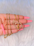 Bling Mary Heart With Initial