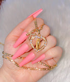 Bling Mary Heart With Initial