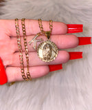 Round Mother Mary With Initial