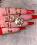 Round Mother Mary With Initial