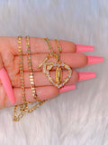 Bling Mary Heart With Initial
