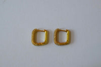 Small Square Diamond Hoops