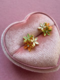 Flower Bouquet Studs (Orange, green,white)
