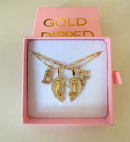 Diamond Crucifix & Mary Heart With Initials