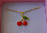 Cherry Necklace (Box Chain)