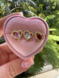 Open Heart Studs (Pink)