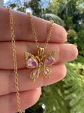 Pink Pear Shape Butterfly