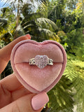 Icy Cuban Heart Ring (adjustable)