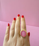 Adjustable Pink Mary Ring