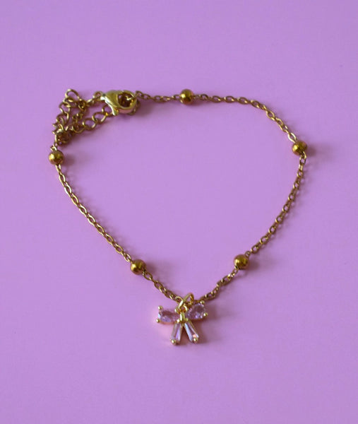 Pink Bow Bracelet