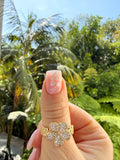 Diamond Flower Ring (White)
