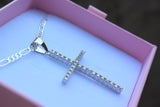 Silver Large Diamond Cross