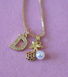 Pretty Cherry & Initial (Box Chain)