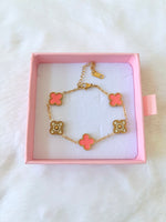 Icy Pink Lucky Clover Bracelet