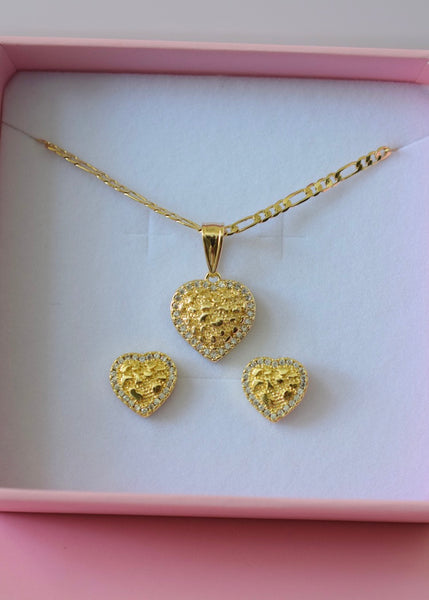 2 Piece Icy Nugget Heart Set (Package Deal)