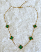 Green 5 Clover Necklace