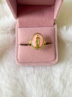 Pink Oval Mary Ring