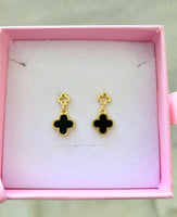 Black Clover Dangle Earrings