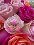 Large Pink Flower Earrings