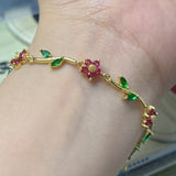 Sherry Flower Bracelet (Red)