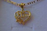 Butterfly Mom Heart (Figaro Chain)