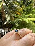 Gold Halo Ring (Blue)