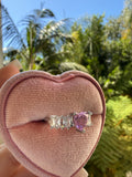 Pink Baguette Heart Ring