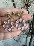 Floral Chandelier Earrings (lilac)