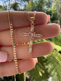 Crystal Cross (Cuban Chain)