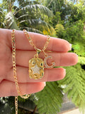 Square Star Nugget & Initial