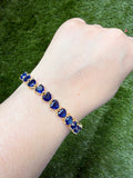 Heart Tennis Bracelet (Blue)