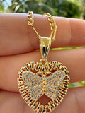 Fancy Butterfly Heart Necklace