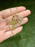 Nugget Cross & Oval Mary