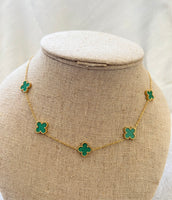 Green Multiple Clover Necklace